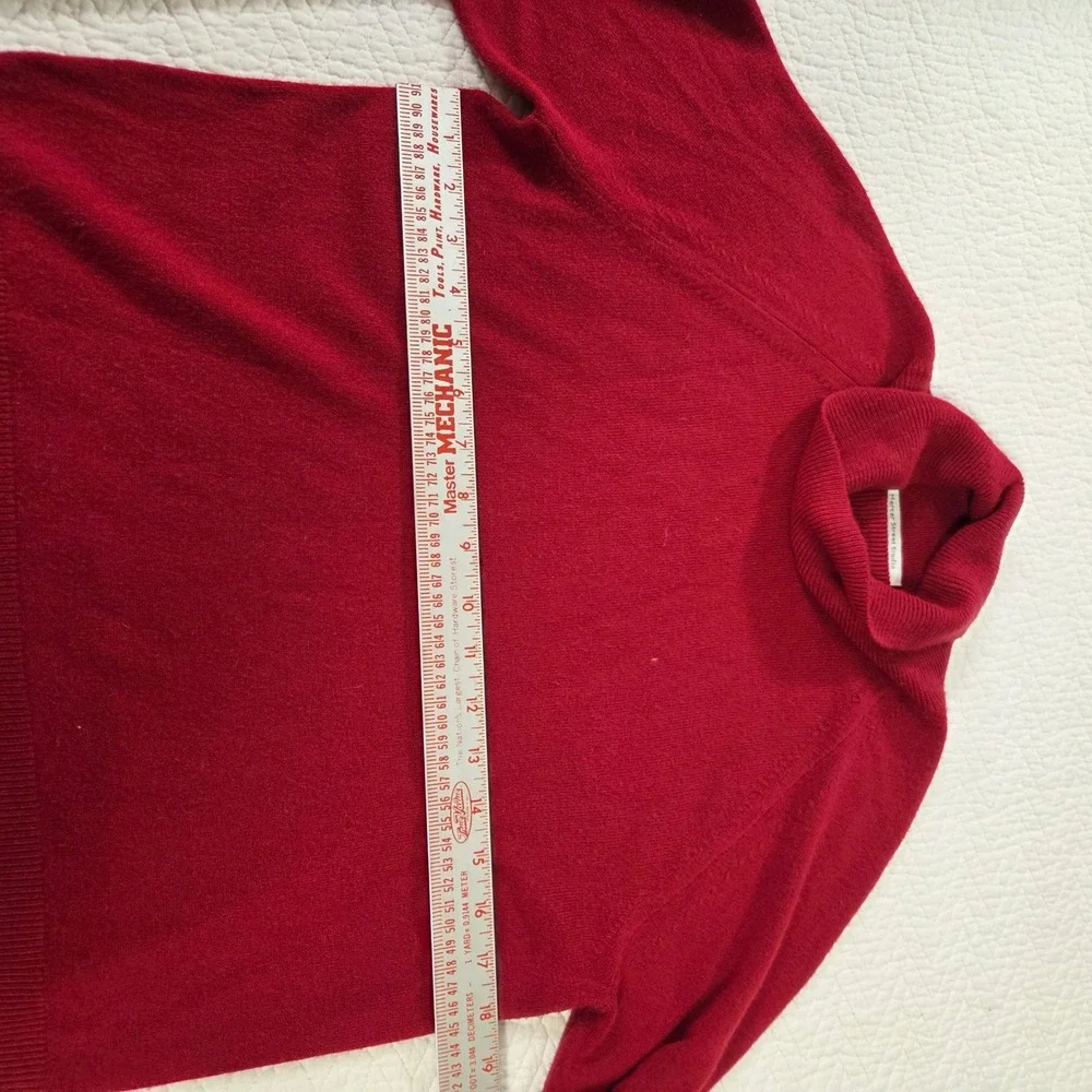 Mercer‎ Street Studio Red Turtleneck Cashmere Blend Sweater L Raglan Sleeve